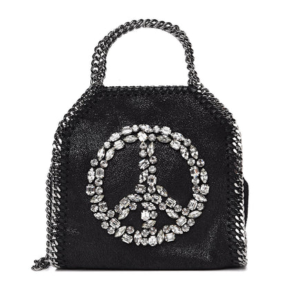 Stella McCartney Shaggy Deer Crystal Stones Peace Tiny Falabella Tote Black 1 of 10