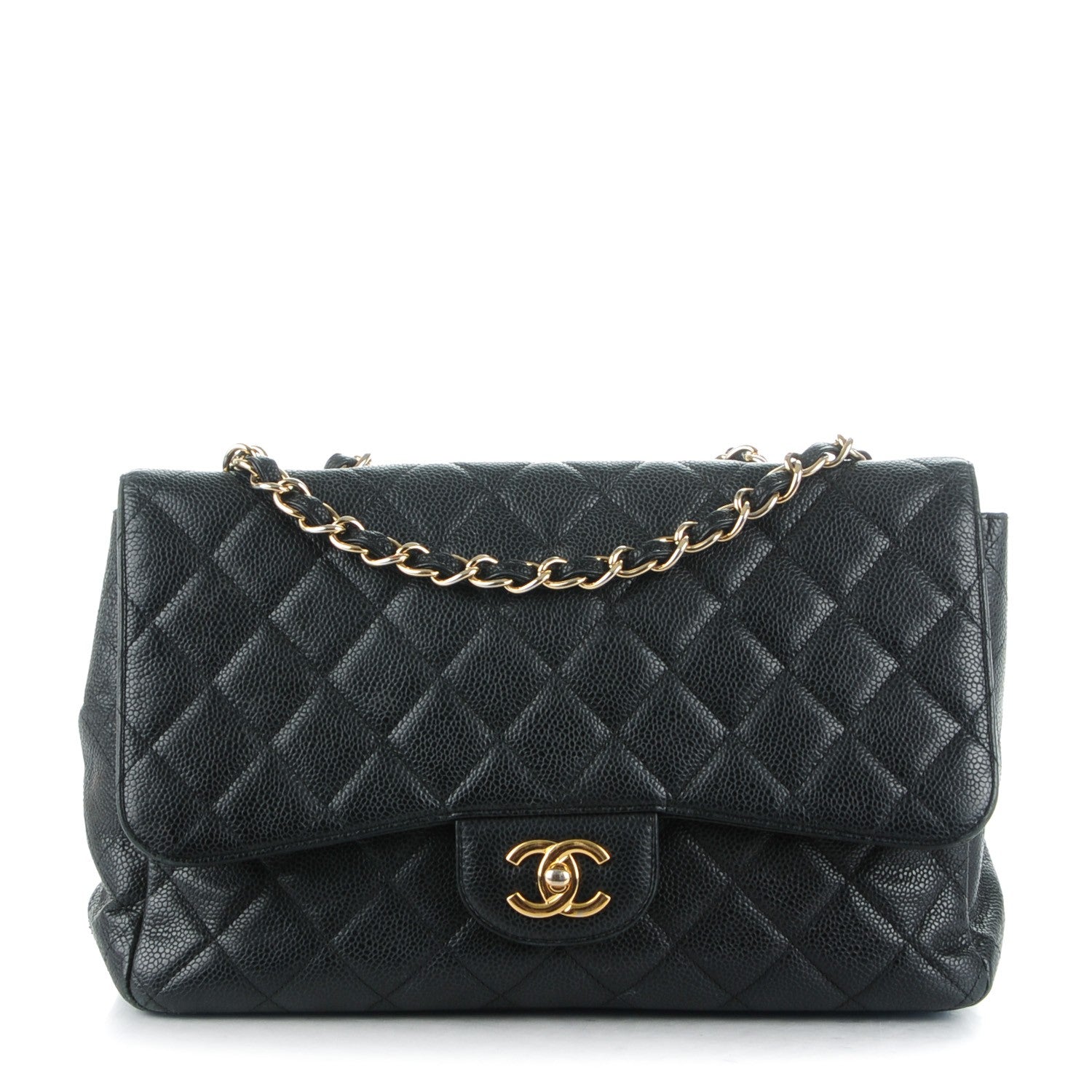 Chanel Caviar Quilted Jumbo Single Flap Black 1 of 8