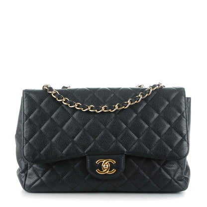 Chanel Caviar Quilted Jumbo Single Flap Black 1 of 8
