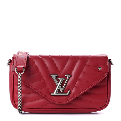 Louis Vuitton Calfskin New Wave Chain Pochette Scarlet 1 of 9