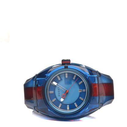 Gucci Stainless Steel Rubber 46mm Sync Web Quartz Watch Blue 3 of 8