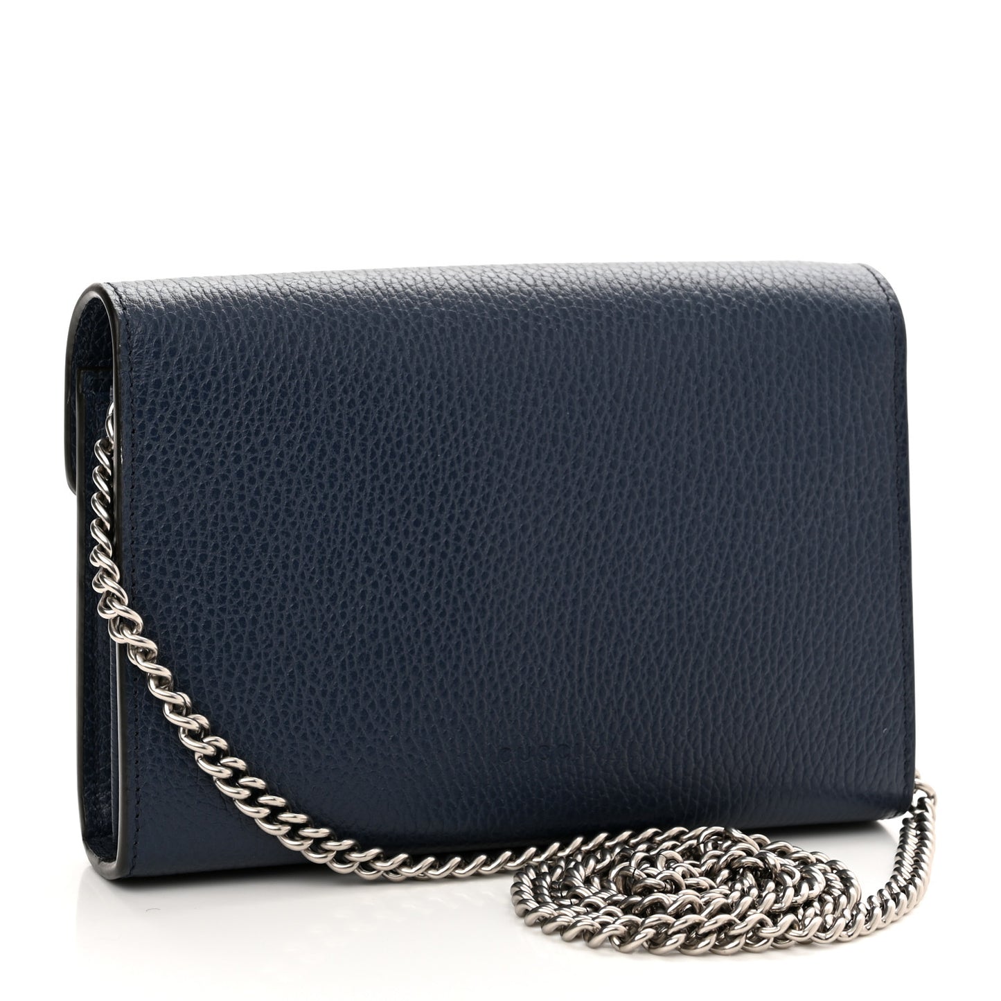 Dollar Calfskin Crystal Mini Dionysus Chain Wallet Blue Agata Black Diamond