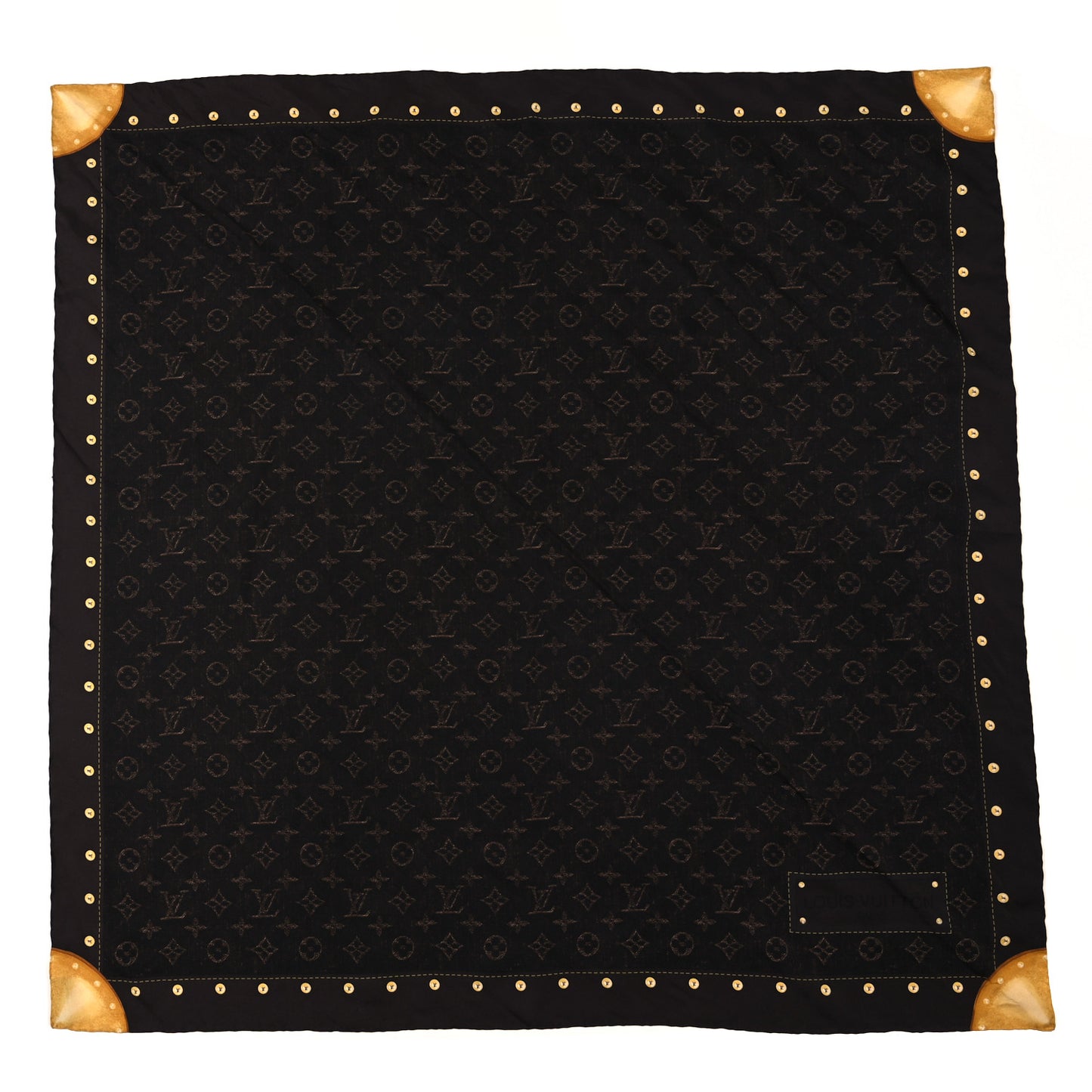 Silk Monogram Trunks Square Scarf Brown