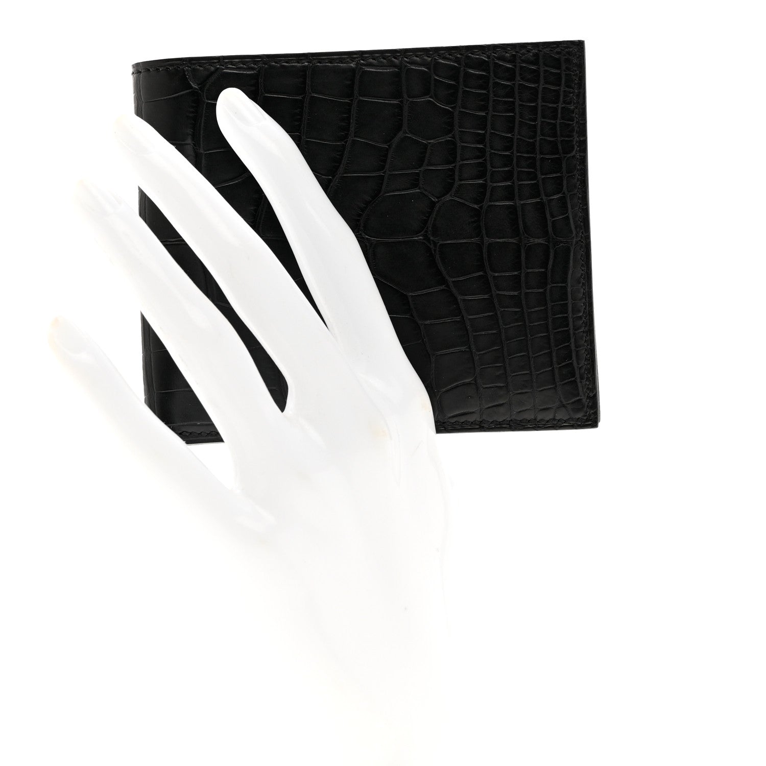 Hermes Matte Alligator MC2 Copernic Compact Wallet Black 2 of 7