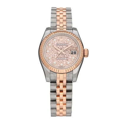 Rolex Stainless Steel 18K Everose Gold Diamond 26mm Oyster Perpetual Datejust Watch Pink Jubilee 179171 1 of 4