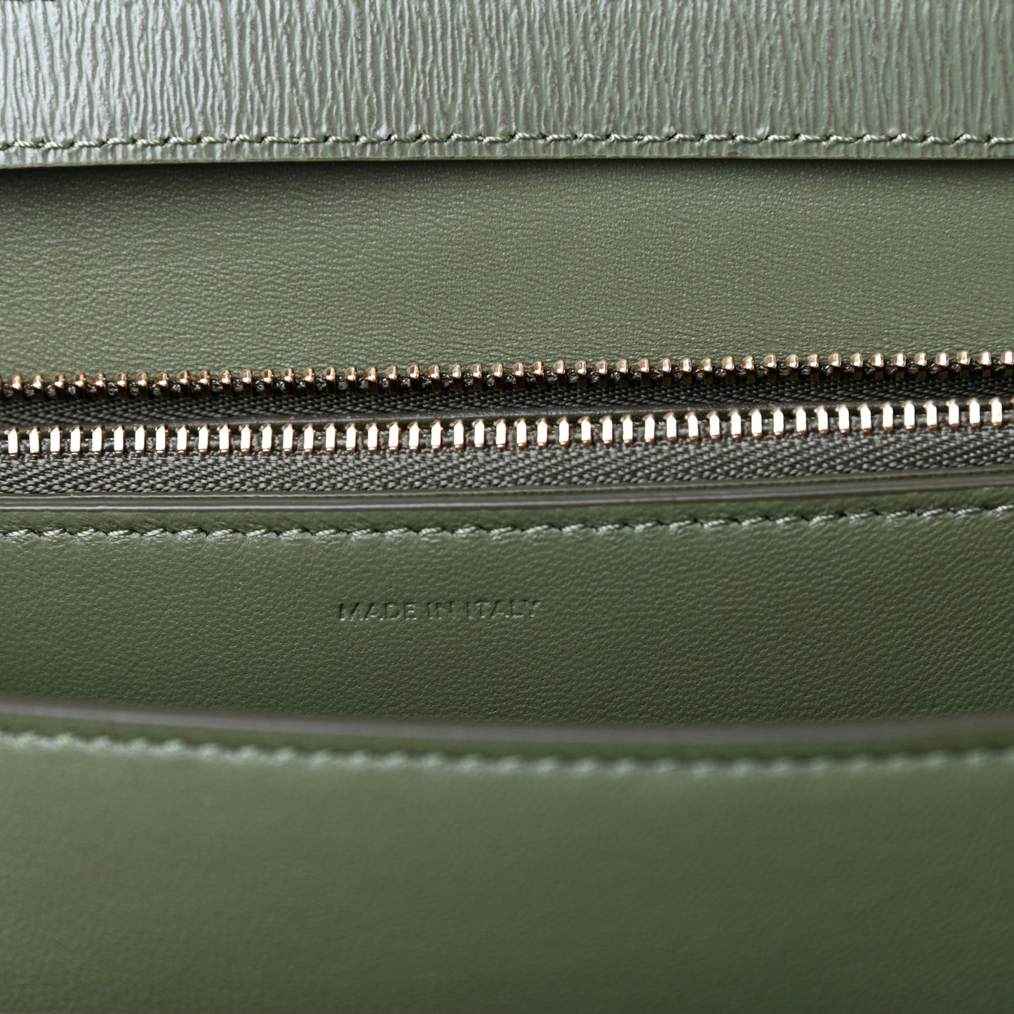 Liege Calfskin Medium Classic Box Flap Bag Army Green