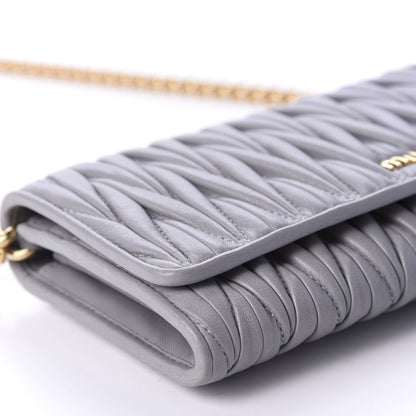 Miu Miu Nappa Matelasse Wallet On Chain Marmo 6 of 11