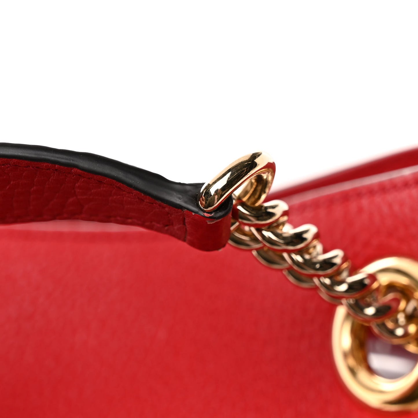 Pebbled Calfskin Medium Soho Chain Shoulder Bag Tabasco Red