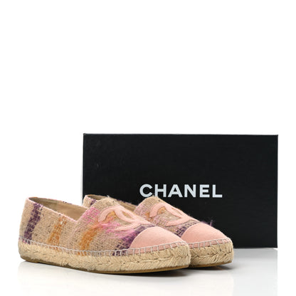Chanel Tweed CC Espadrilles 37 Pink Multicolor 9 of 9