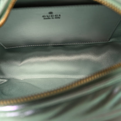 Gucci Iridescent Nappa Chevron Matelasse Small GG Marmont Chain Shoulder Bag Iridescent Salvy Green 5 of 11