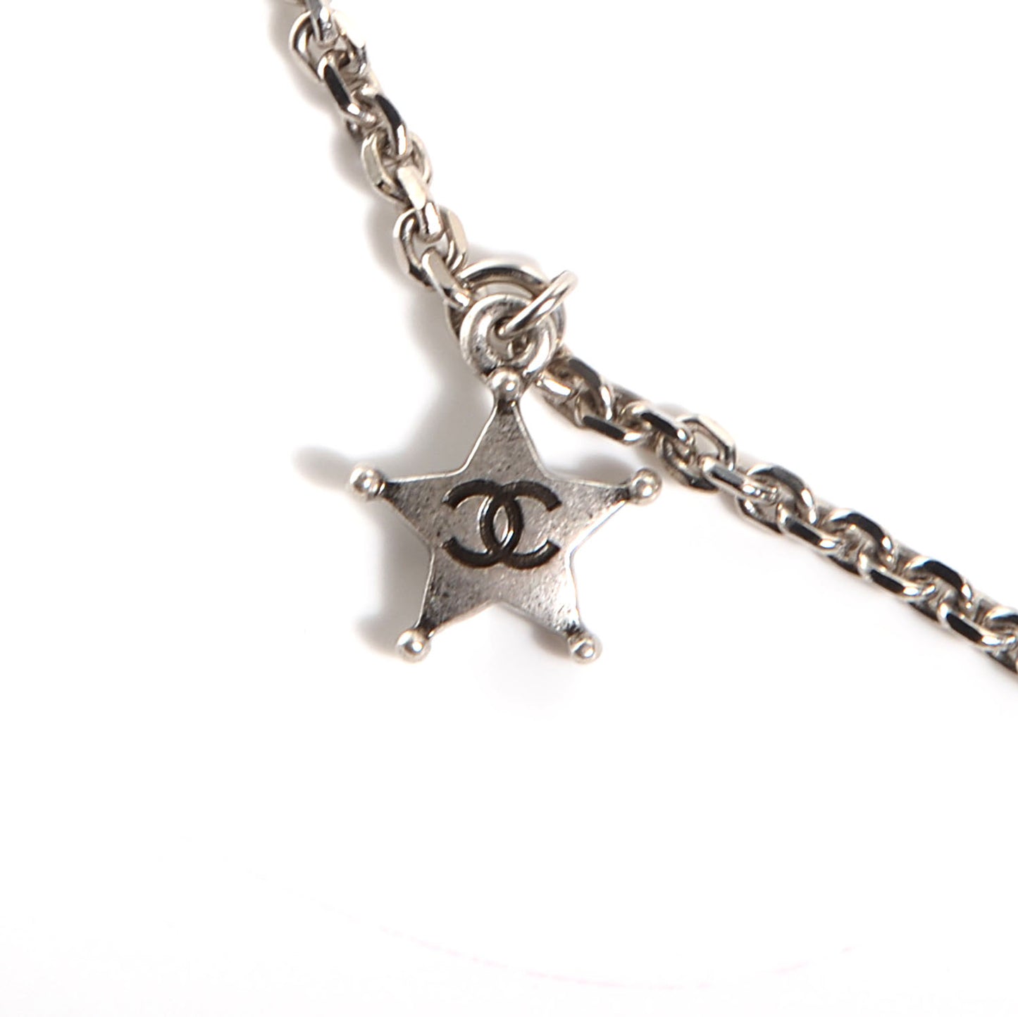 Pearl Resin CC Paris Dallas Necklace Silver