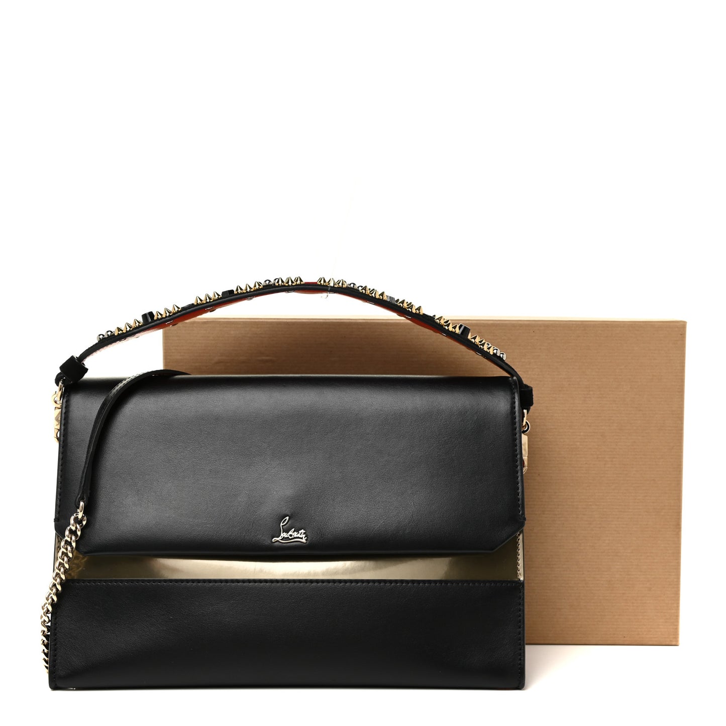 Calfskin Loubiblues Paris Clutch Bag Black Multi