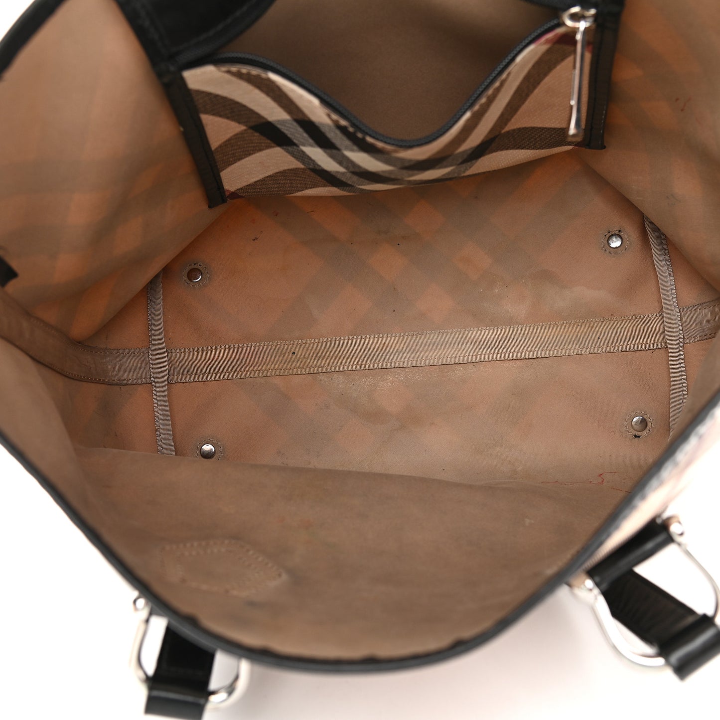 Patent Trim Nova Check Tote Black