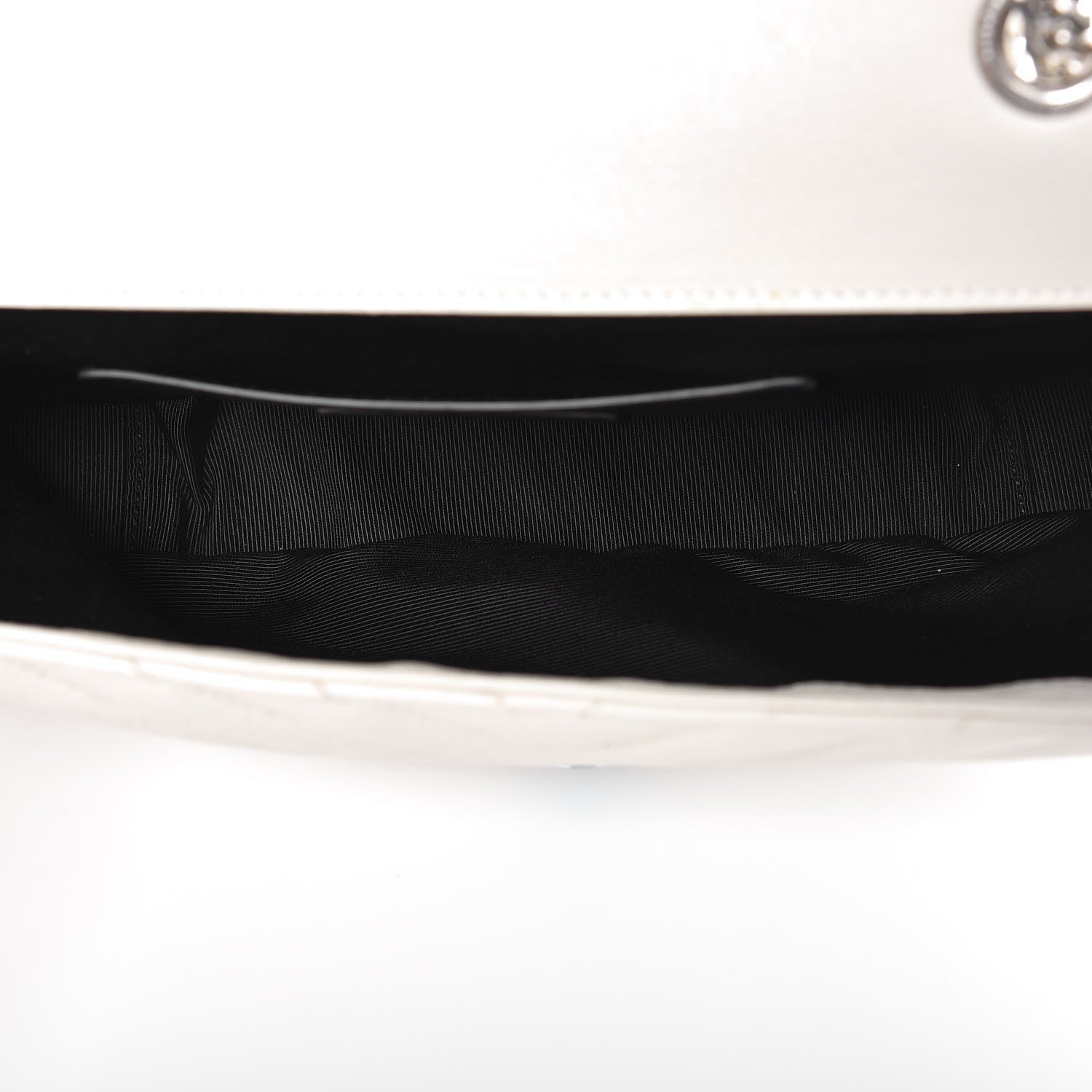 Saint Laurent Sheepskin Matelasse Chevron Monogram Medium College Bag Dove White 5 of 7