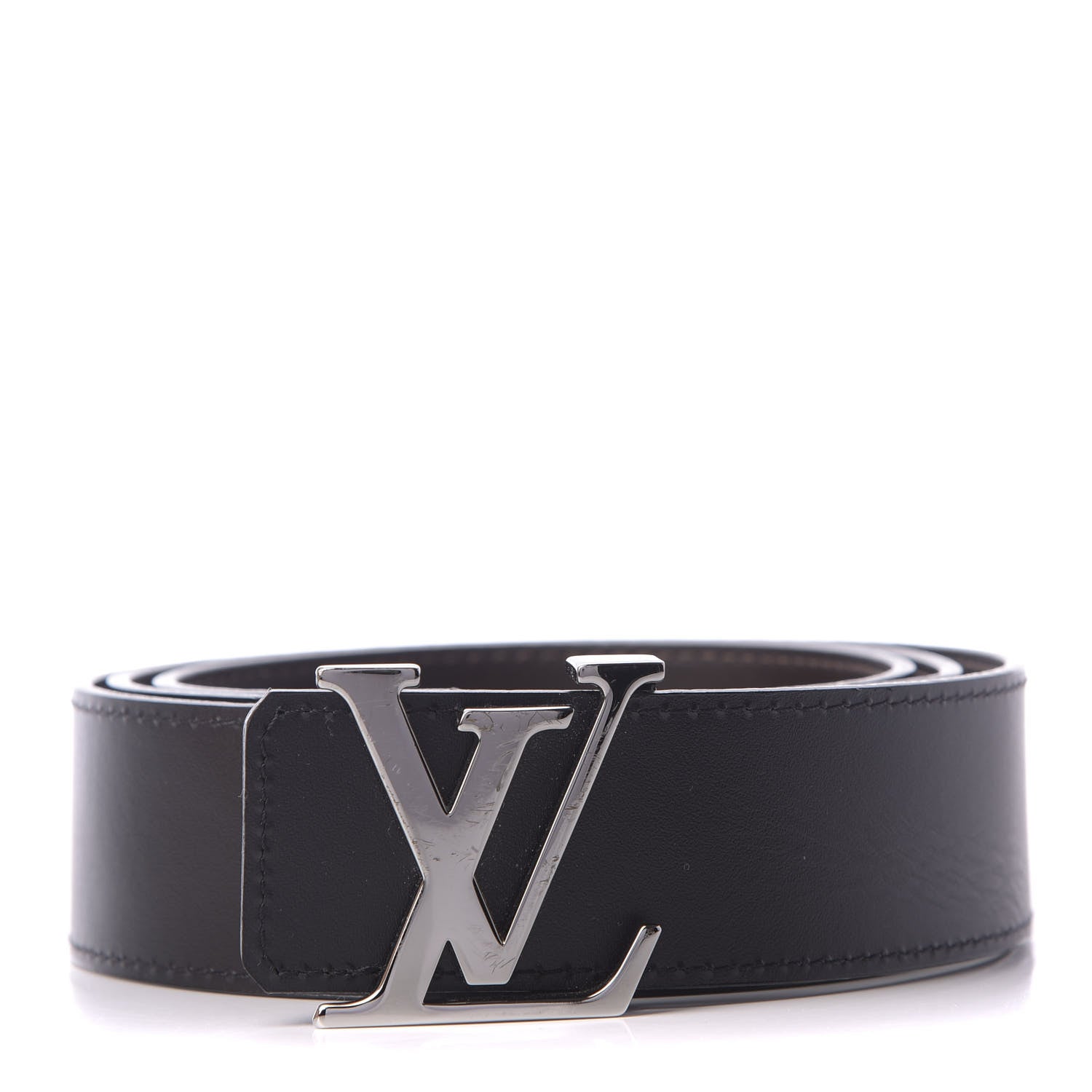 Louis Vuitton 40mm LV Initiales Belt 100 40 Dark Brown Black 1 of 5