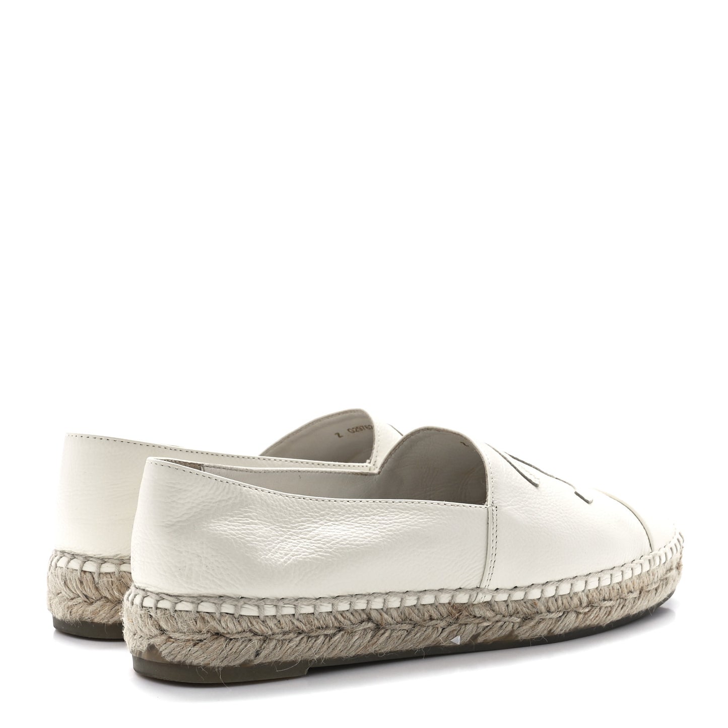Grained Calfskin CC Espadrilles 39 White