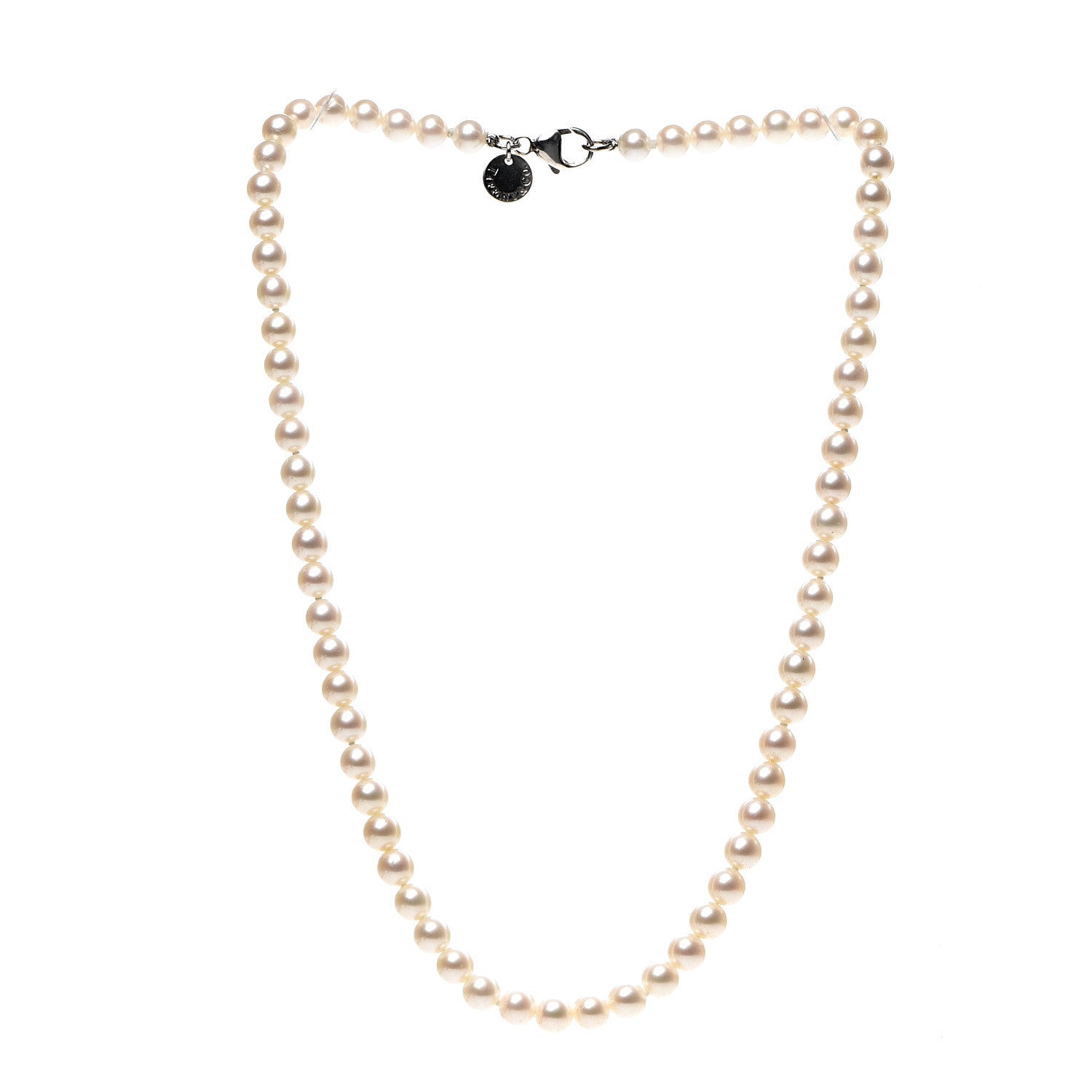 Tiffany Sterling Silver Freshwater Pearl 5-6mm Ziegfeld Necklace 2 of 6