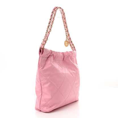 Chanel Shiny Calfskin Quilted Small Chanel 22 Light Pink 4 of 12