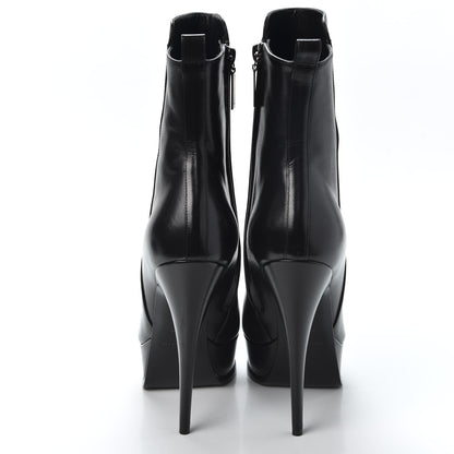 Saint Laurent Nappa Tribute Platform Ankle Boots 38.5 Black 5 of 9