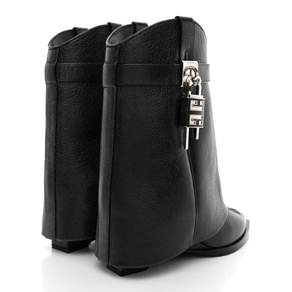Givenchy Aged Calfskin Cowboy Shark Lock Ankle Boots  36 Black 5 of 8