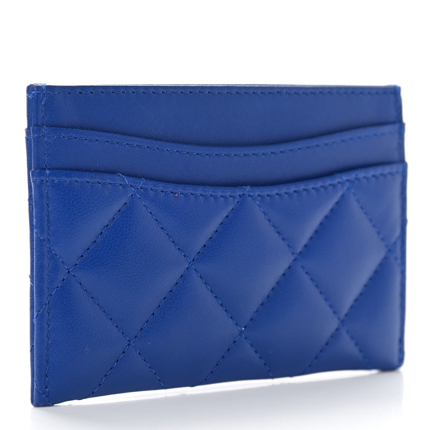 Chanel Lambskin Quilted Card Holder Blue 3 of 8