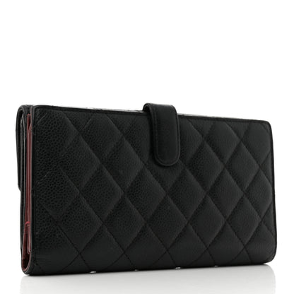 Chanel Caviar Quilted CC Long Double Wallet Black 3 of 11