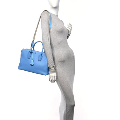 MCM Grained Calfskin Medium Milla Tote Tile Blue 2 of 10