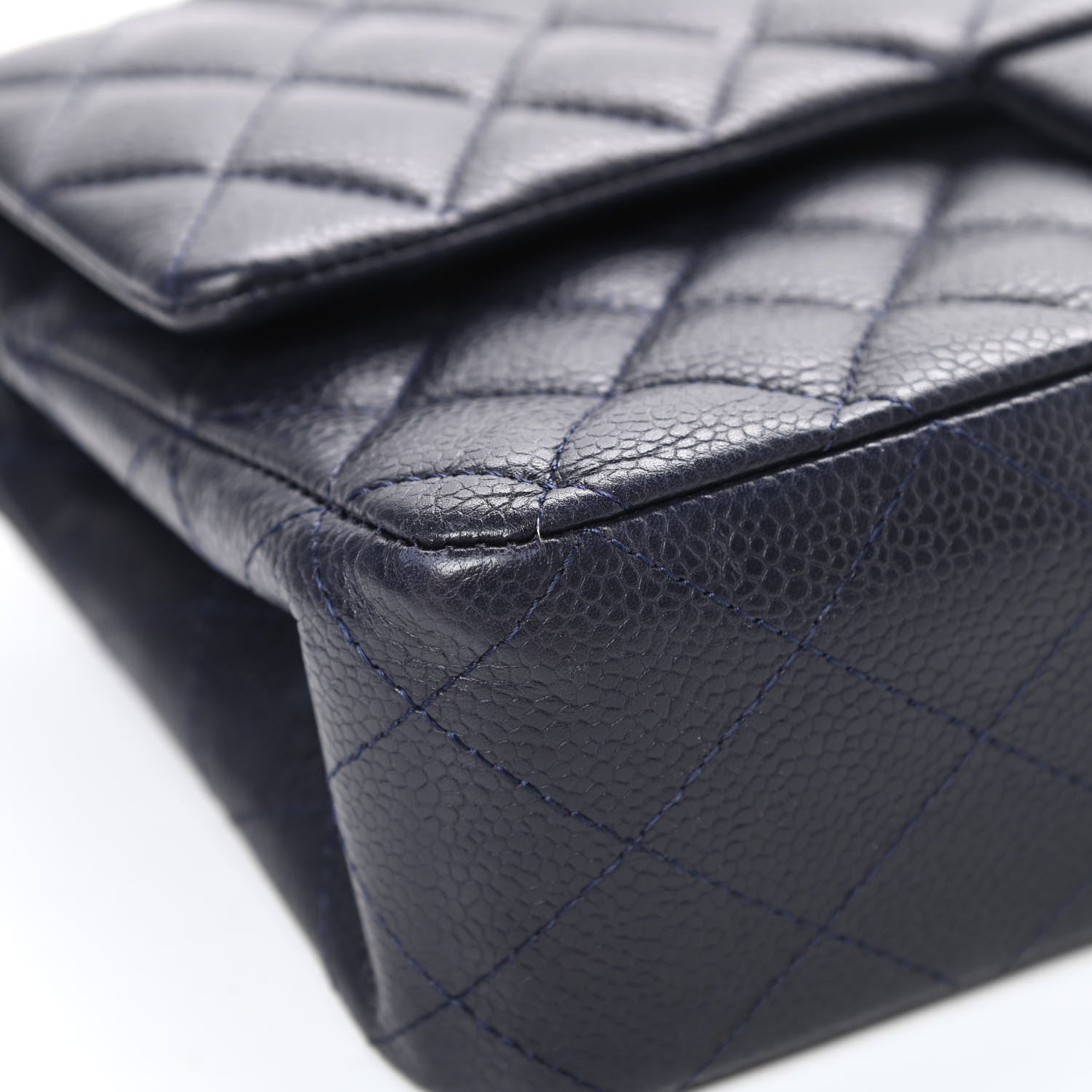 Chanel Lambskin Quilted Medium Double Flap Navy 15 of 17
