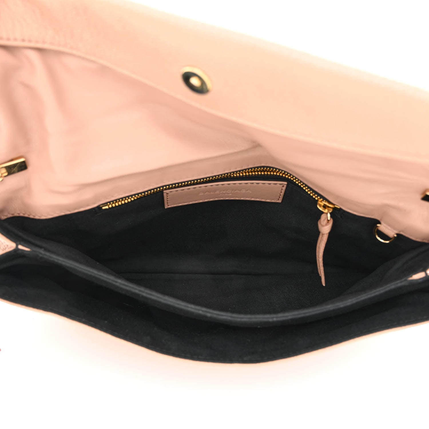 Balenciaga Chevre Gold Metallic Edge Hardware Envelope Clutch Rose Des Sables 5 of 11