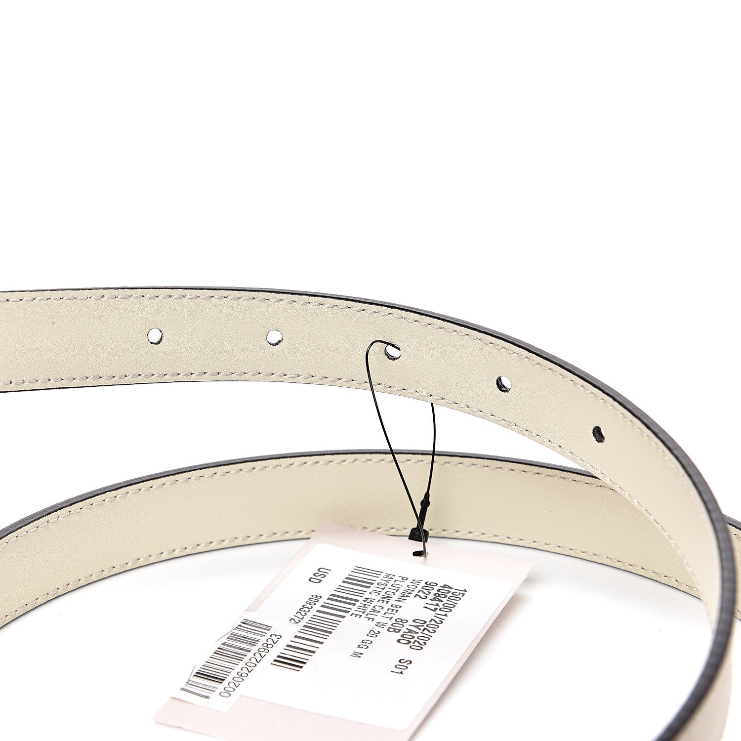 Gucci Plutone Calfskin Double G 20mm Belt 80 32 Mystic White 5 of 8