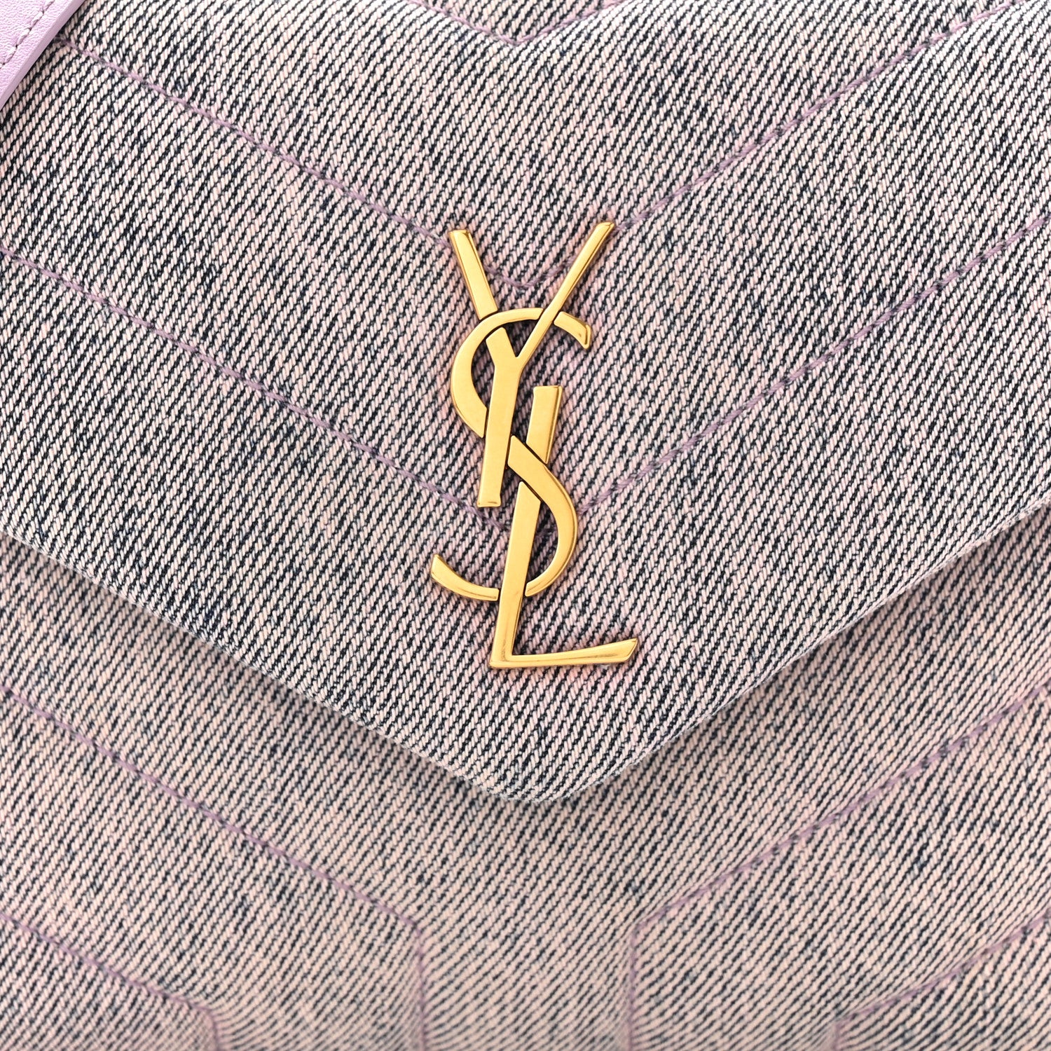 Saint Laurent Denim Y Quilted Monogram Toy Loulou Crossbody Bag Bleached Lilac 8 of 11