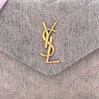 Saint Laurent Denim Y Quilted Monogram Toy Loulou Crossbody Bag Bleached Lilac 8 of 11