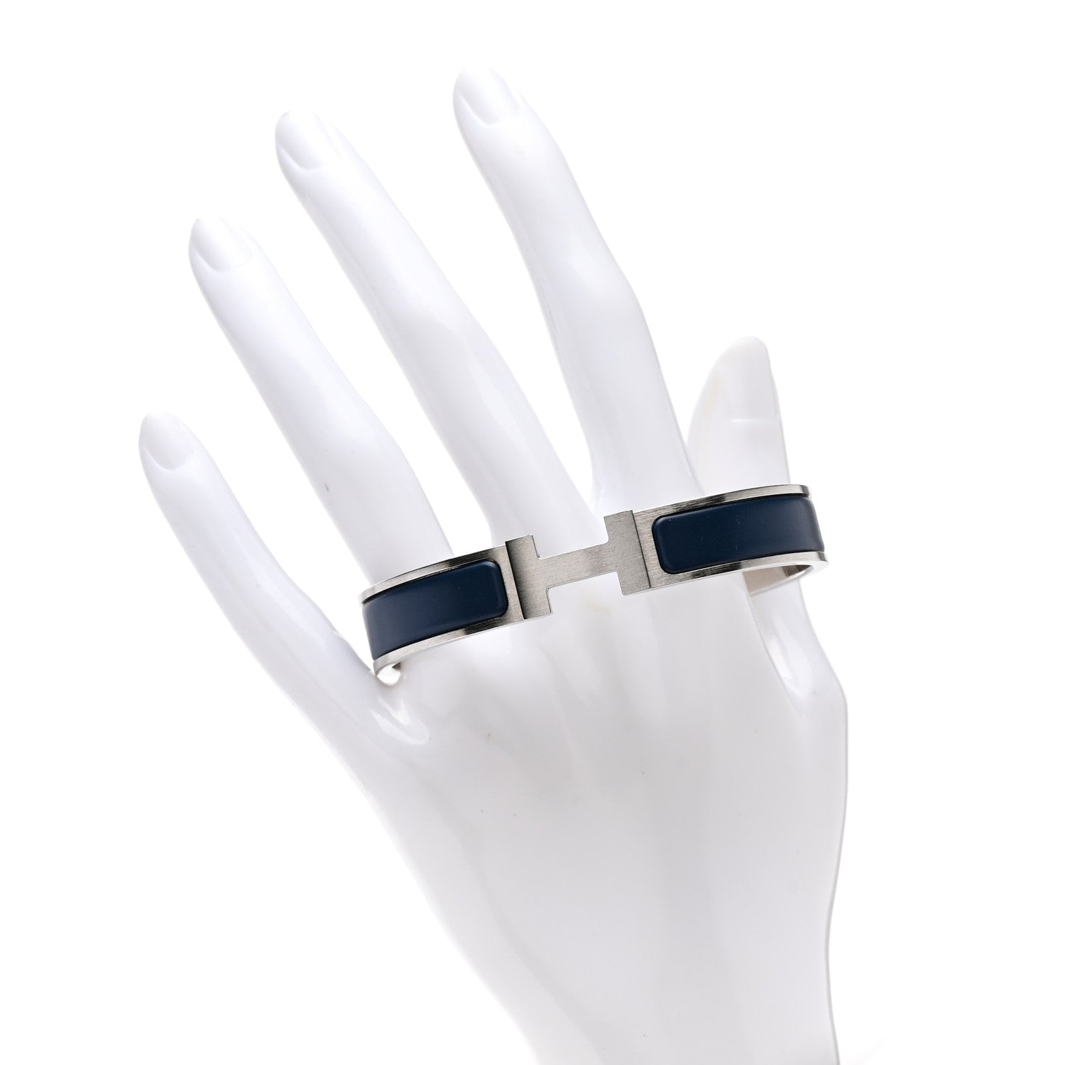 Hermes Matte Enamel Narrow Clic Clac HH Bracelet Bleu Biarritz 2 of 6