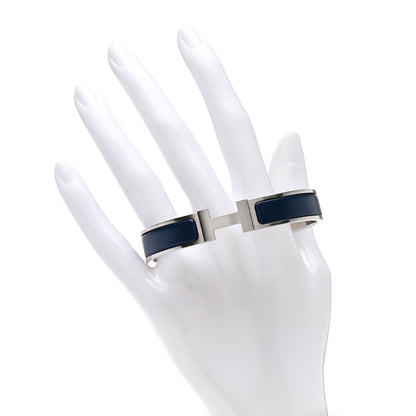 Hermes Matte Enamel Narrow Clic Clac HH Bracelet Bleu Biarritz 2 of 6