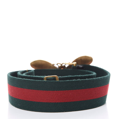 Gucci Web Queen Margaret Bee Belt 85 34 Red Green 3 of 6