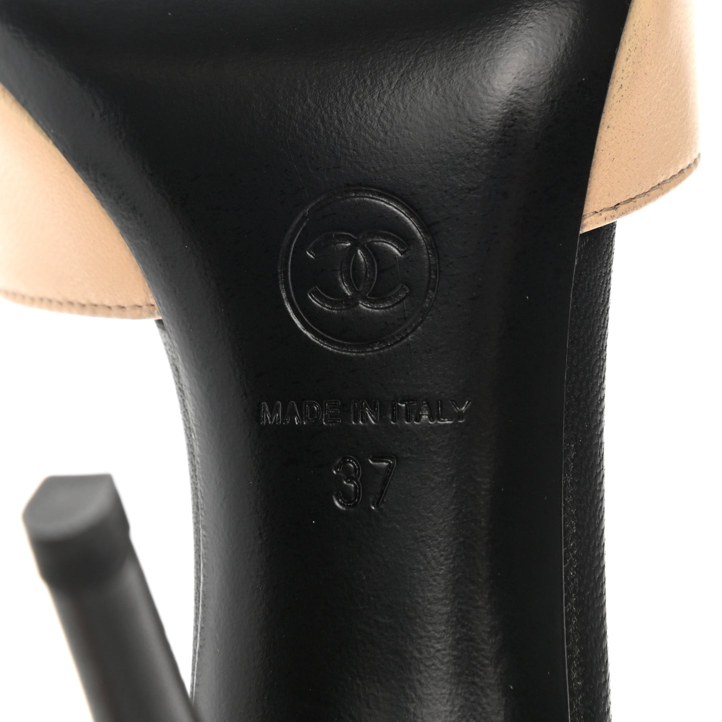 Lambskin Cap Toe CC Pumps 37 Beige Black