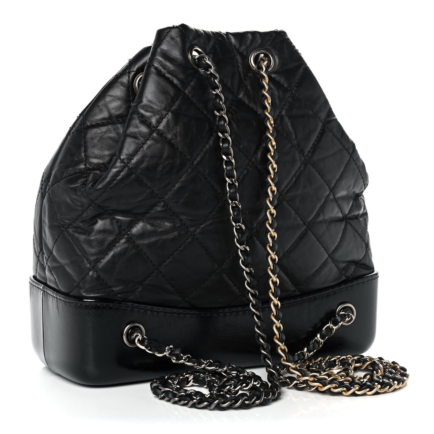 Chanel Aged Calfskin Quilted Small Gabrielle Backpack Black 3 of 10
