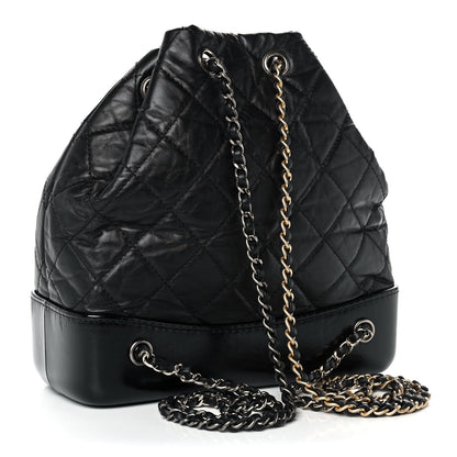 Chanel Aged Calfskin Quilted Small Gabrielle Backpack Black 3 of 10
