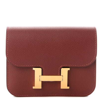 Hermes Evercolor Constance Slim Wallet Rouge H 1 of 7