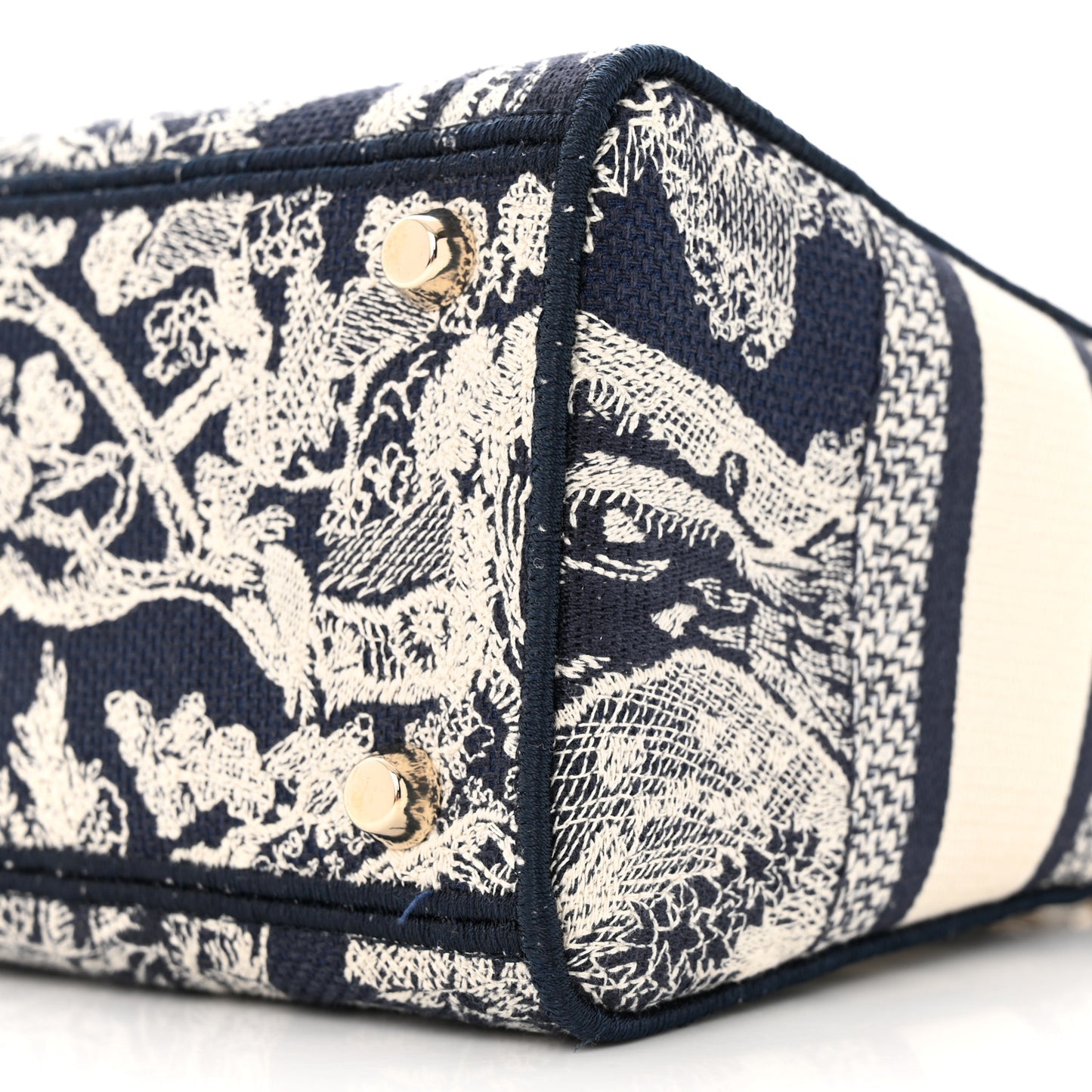 Canvas Toile De Jouy Reverse Embroidered Medium Lady D-Lite Navy