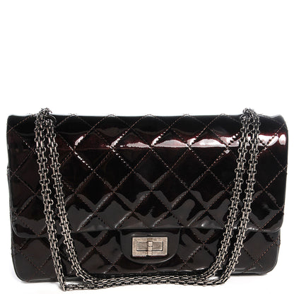 Chanel Metallic Patent 2.55 Reissue 227 Flap Dark Brown 1 of 9