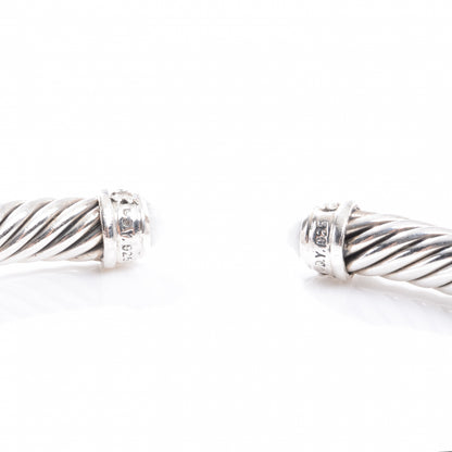 David Yurman Sterling Silver Diamond White Agate 5mm Cable Classics Bracelet 4 of 5