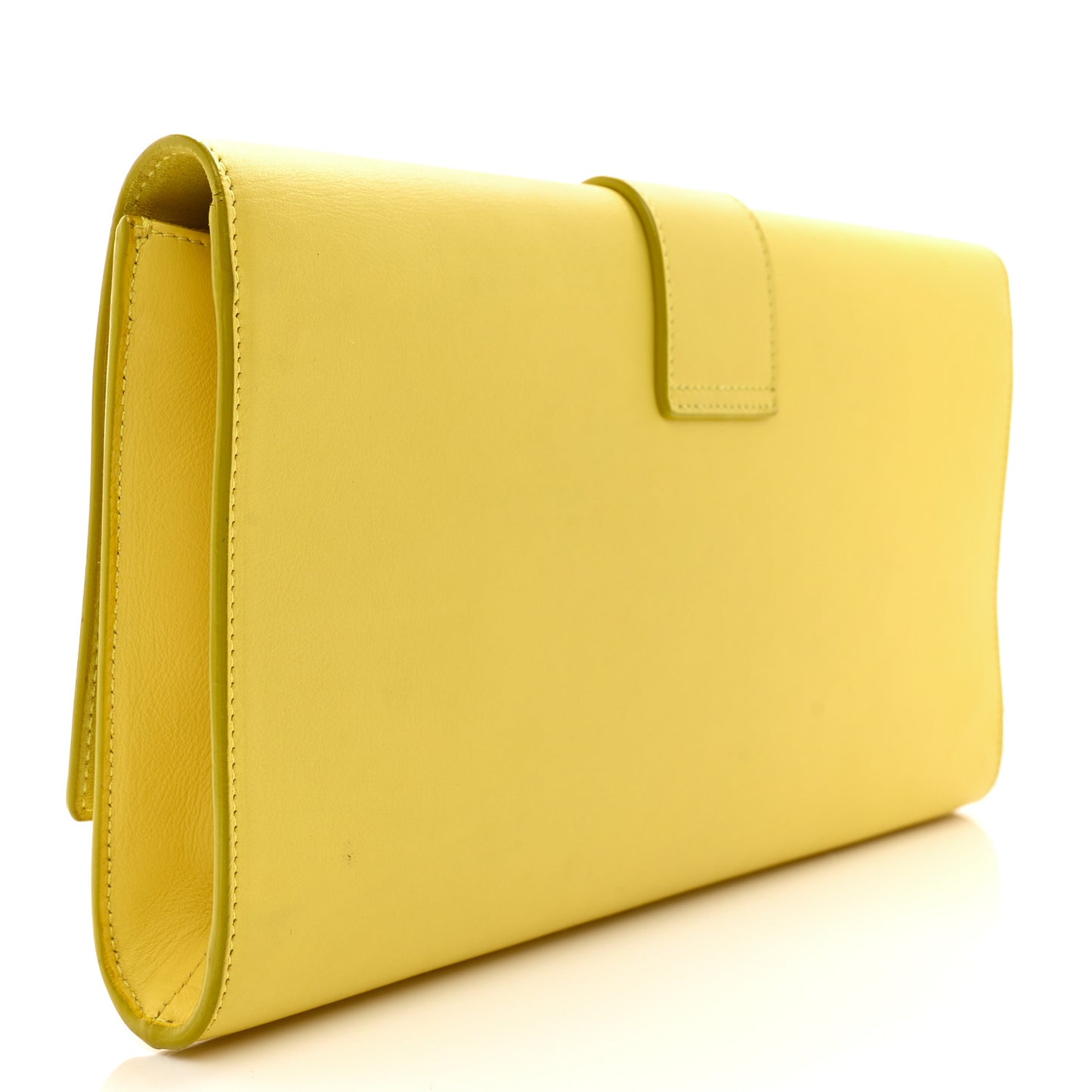 SAINT LAURENT Calfskin Classic Y Ligne Clutch Soleil