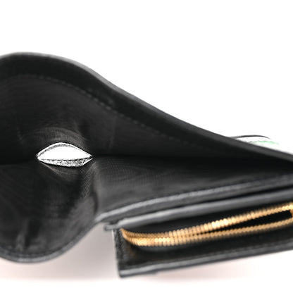 Gucci Textured Dollar Calfskin Web Ophidia Card Case Wallet Black 7 of 9