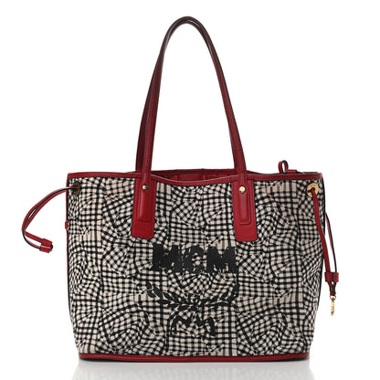 MCM Visetos Medium Liz Reversible Shopper Tote Ruby Red 15 of 21