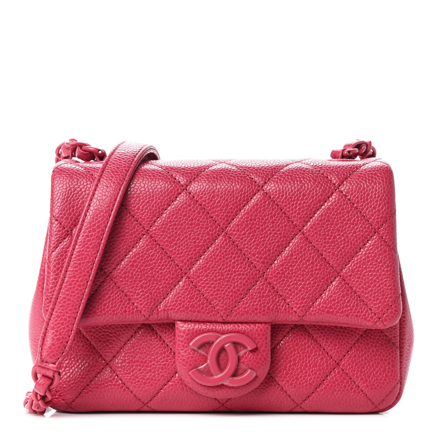 Caviar Quilted Mini Incognito Square Flap Dark Pink