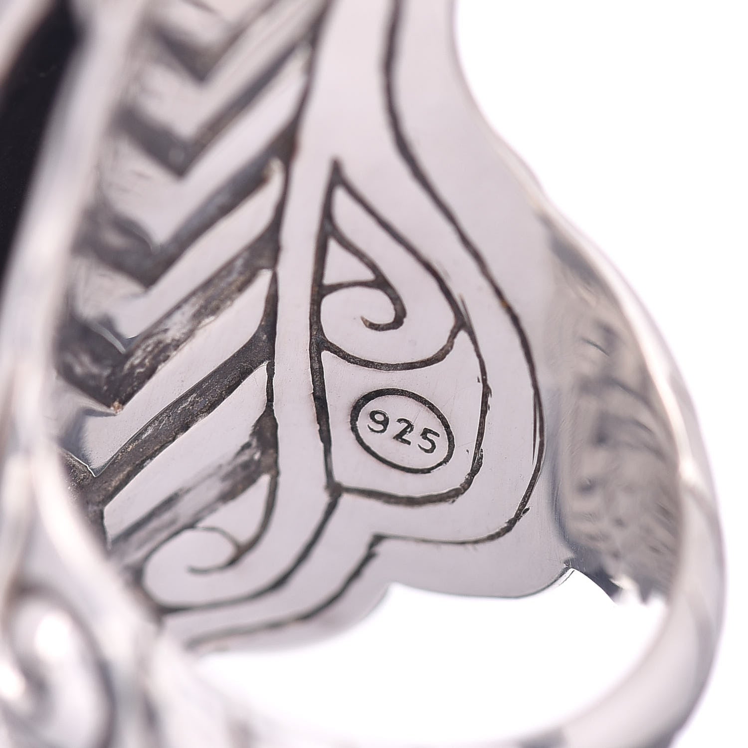 John Hardy Sterling Silver Black Spinel Sapphire Naga Head Ring 52 6 4 of 4