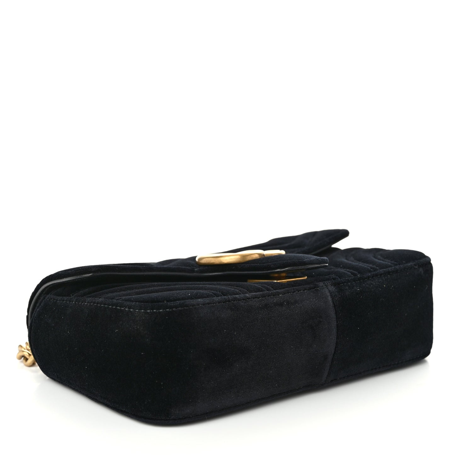 Velvet Matelasse Mini GG Marmont Shoulder Bag Black