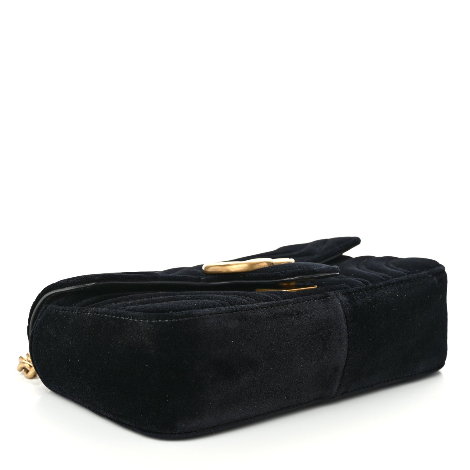 Gucci Velvet Matelasse Mini GG Marmont Shoulder Bag Black 4 of 11