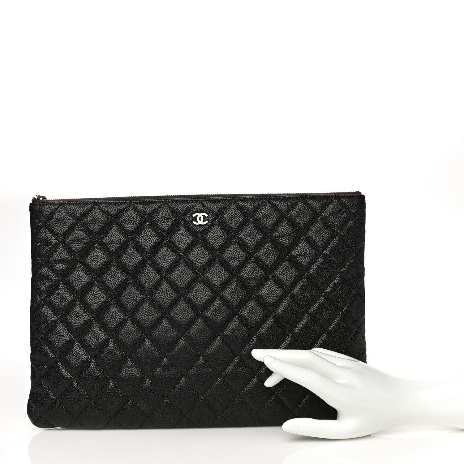 Chanel Caviar Quilted Large Cosmetic Case Black 2 of 10